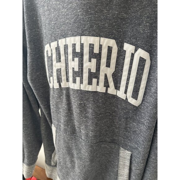 Cheerio Graphic Gray Long Sleeve Hoodie Sweatshirt By LAT Apparel M Cotton Blend - Picture 2 of 3